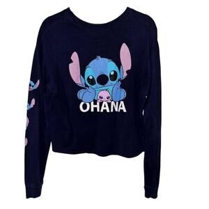 Disney Ohana Navy Blue Long Sleeve Lightweight Top XL 15-17